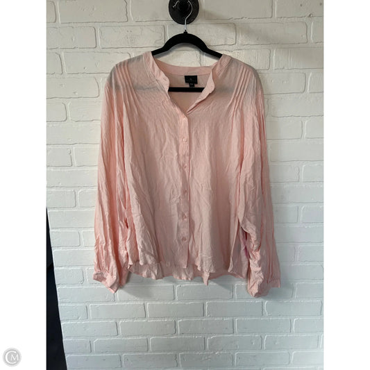 Top Long Sleeve By Worthington In Pink, Size: Xxl