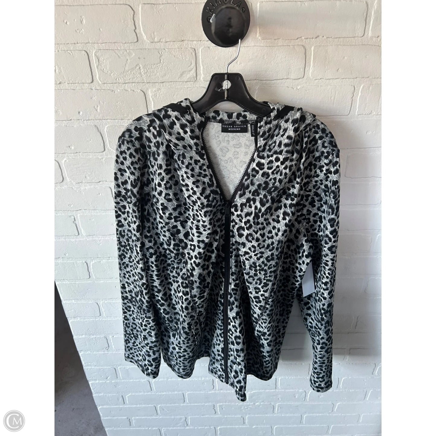 Sweatshirt Hoodie By Susan Graver In Grey, Size: L