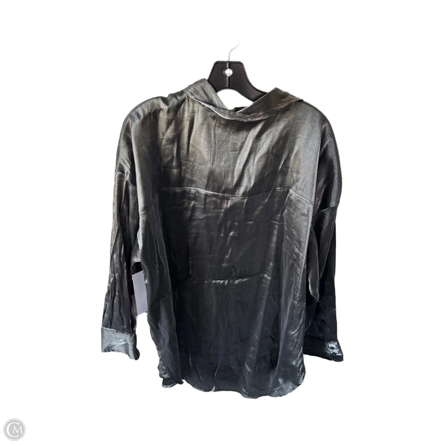 Top Long Sleeve By H&m In Silver, Size: Xl