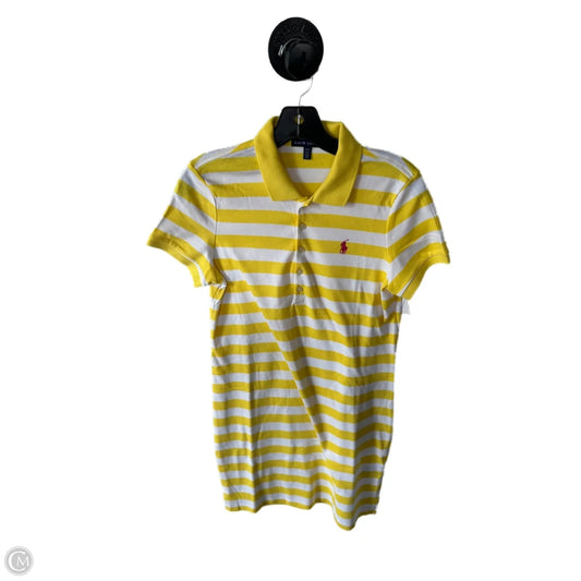 Dress Casual Short By Ralph Lauren In White & Yellow, Size: M