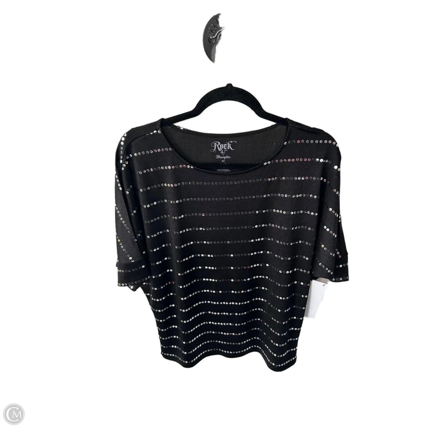 Top Short Sleeve By Wrangler In Black, Size: M