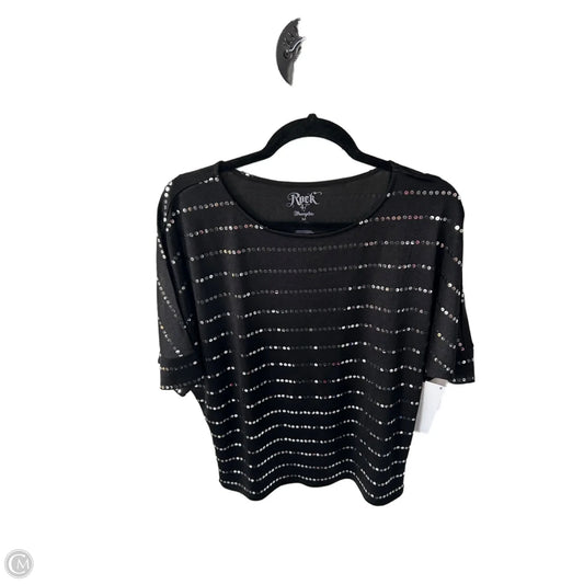 Top Short Sleeve By Wrangler In Black, Size: M