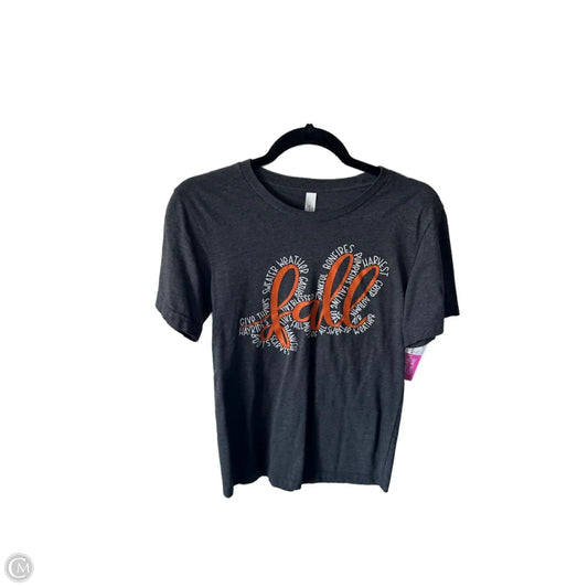 Top Short Sleeve Basic By Bella + Canvas In Grey & Orange, Size: S