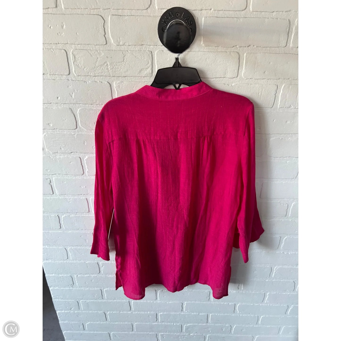 Top 3/4 Sleeve By Counterparts In Pink, Size: S