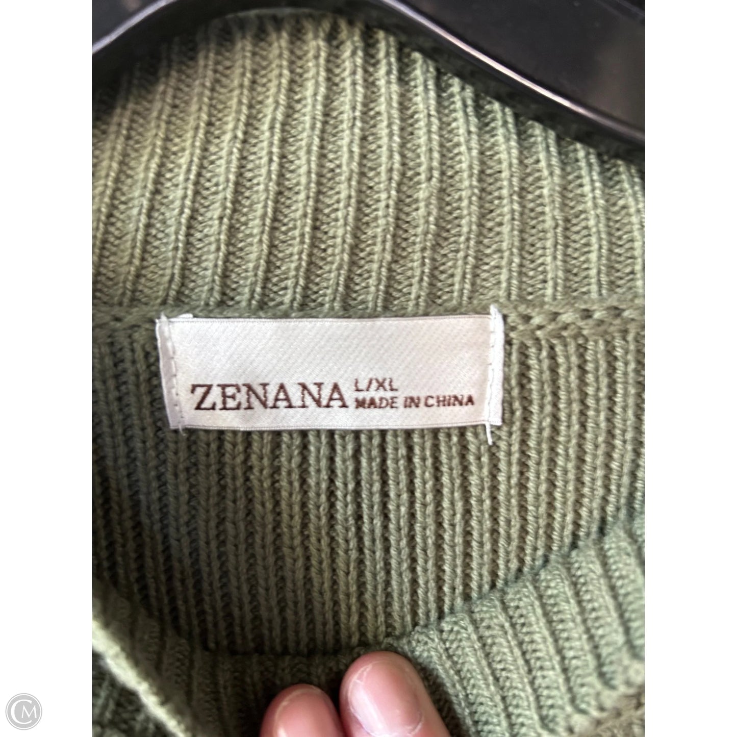 Sweater By Zenana Outfitters In Green, Size: L