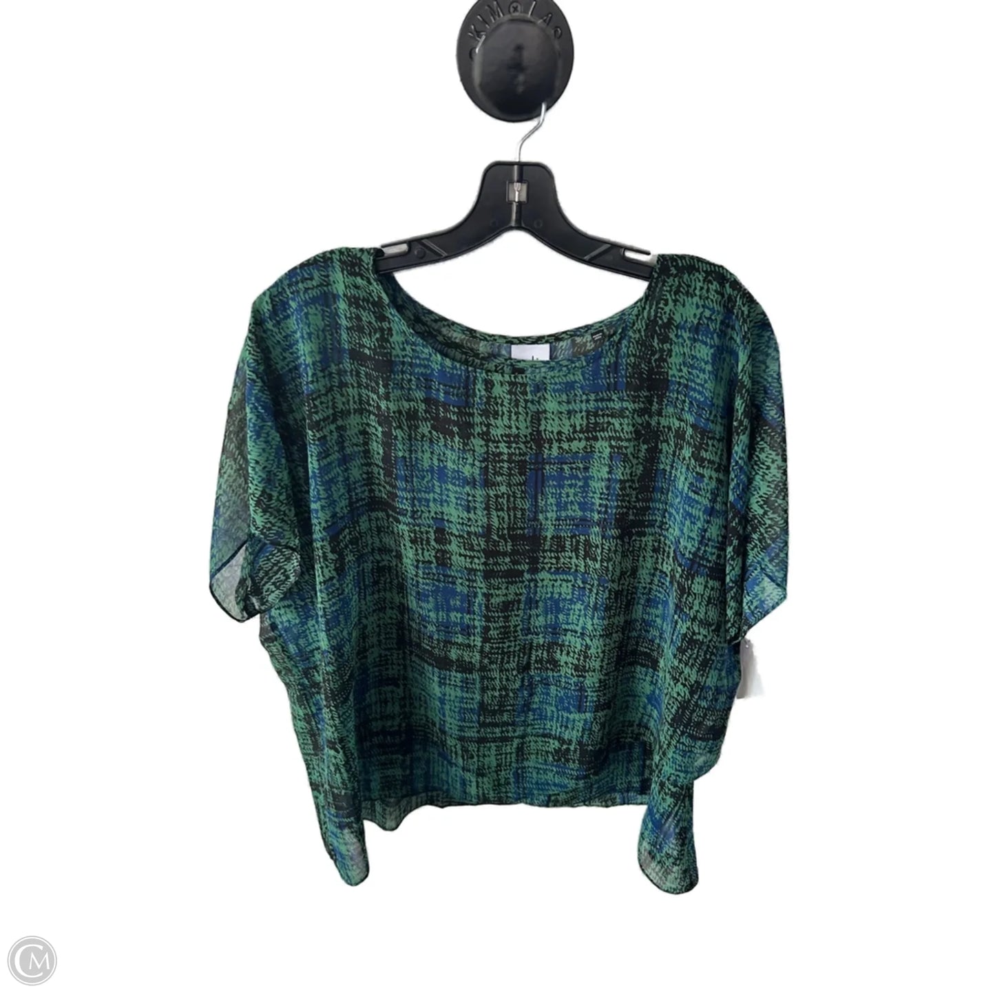 Top Short Sleeve By Cabi In Black & Green, Size: S