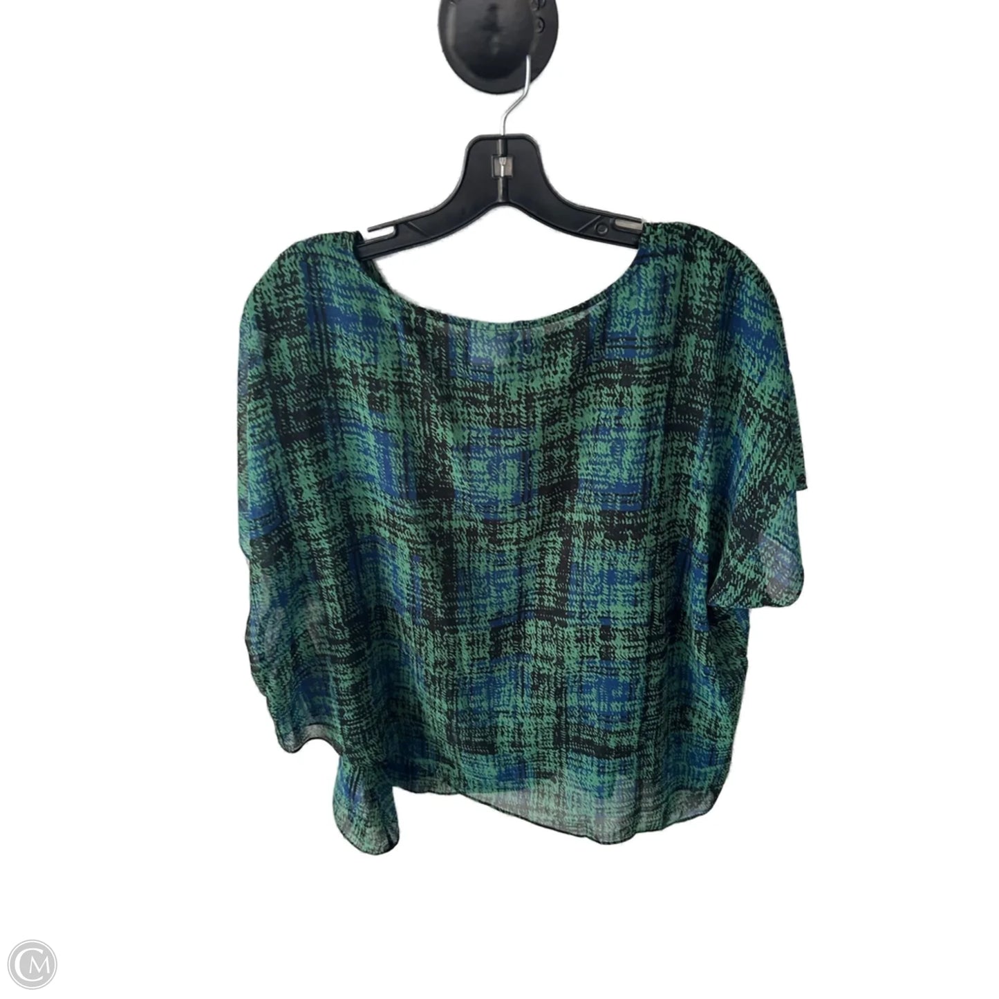Top Short Sleeve By Cabi In Black & Green, Size: S