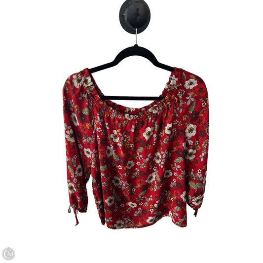 Top Long Sleeve By Gibson In Red, Size: M