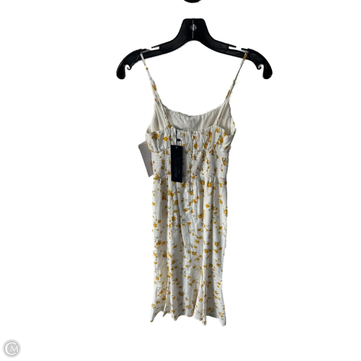 Dress Casual Midi By Clothes Mentor In White & Yellow, Size: S