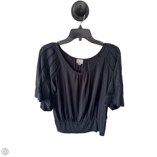 Top Short Sleeve By Anthropologie In Grey, Size: M