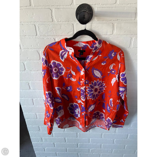 Top Long Sleeve By Ann Taylor In Orange & Purple, Size: Sp
