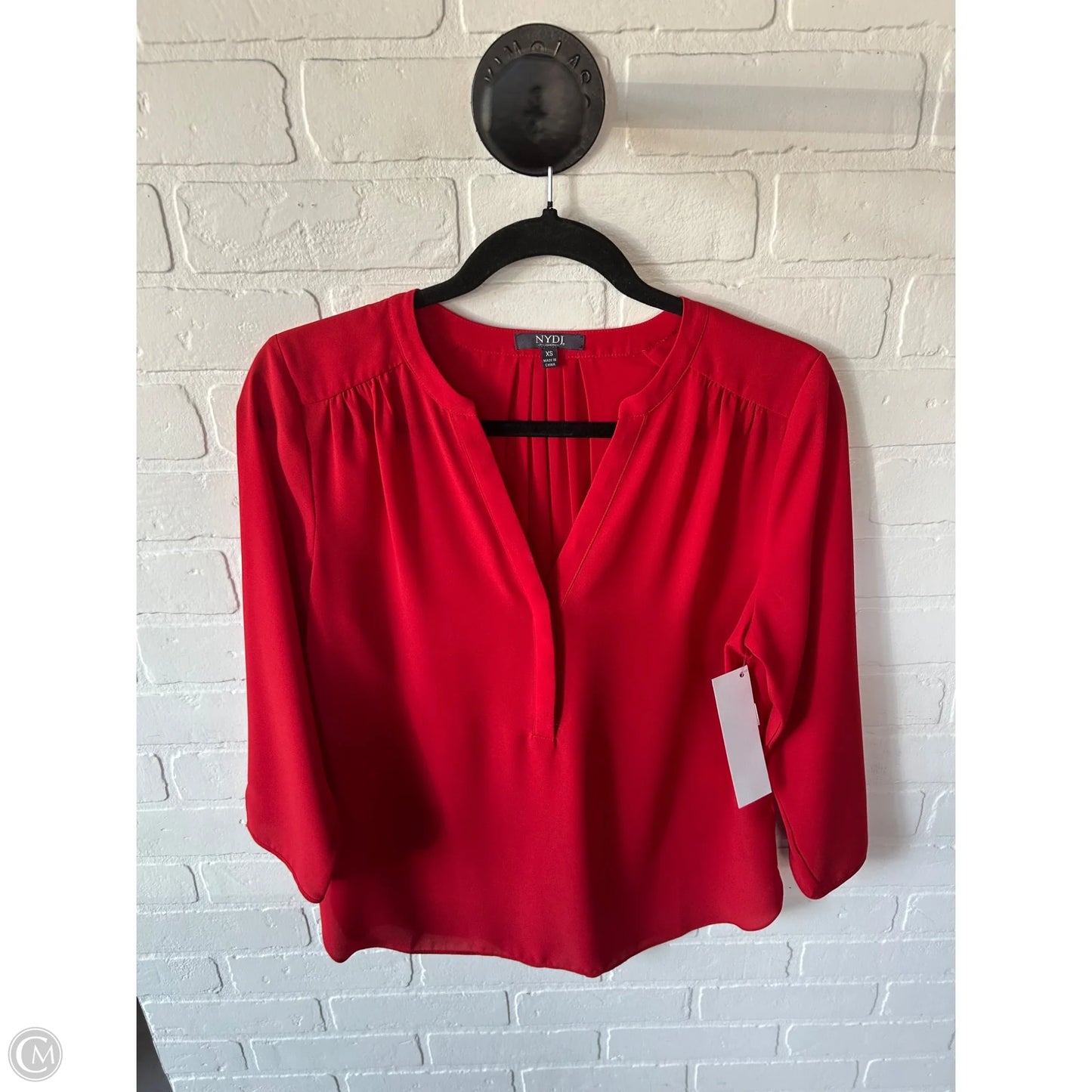 Top 3/4 Sleeve Basic By Not Your Daughters Jeans In Red, Size: Xs