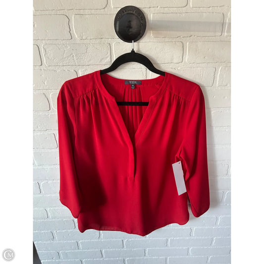 Top 3/4 Sleeve Basic By Not Your Daughters Jeans In Red, Size: Xs