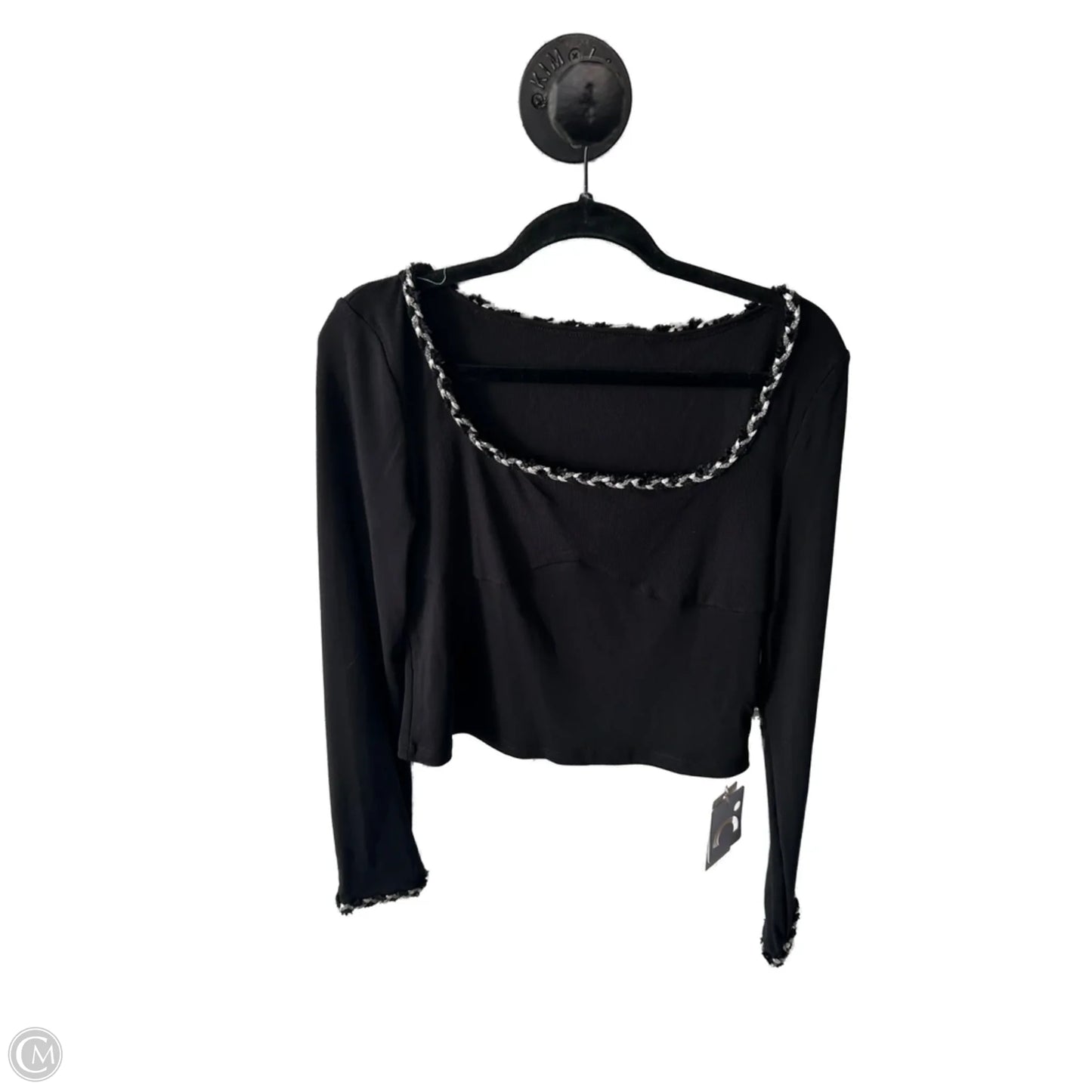 Top Long Sleeve By Clothes Mentor In Black & Silver, Size: Xl