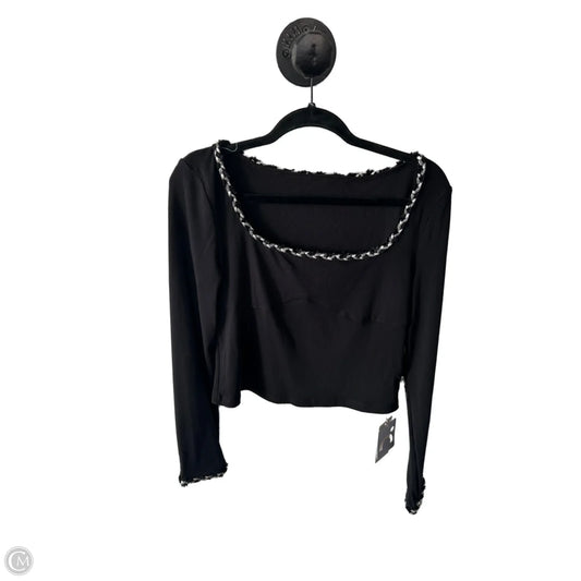 Top Long Sleeve By Clothes Mentor In Black & Silver, Size: Xl