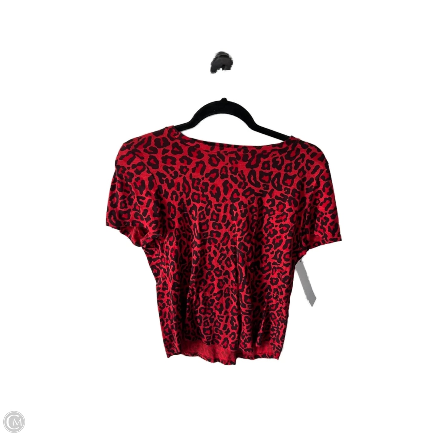 Top Short Sleeve Basic By Banana Republic In Black & Red, Size: S