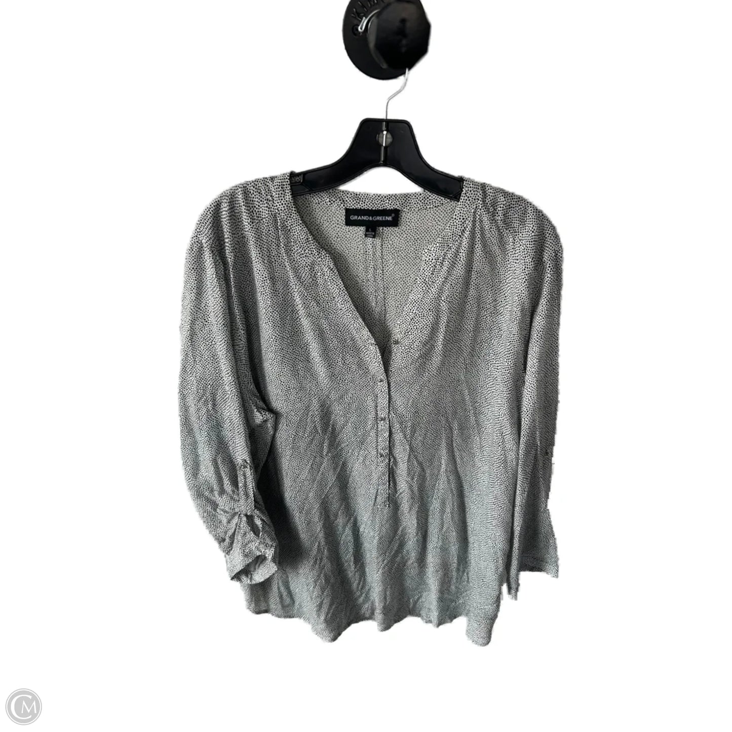 Top Long Sleeve By Grand And Greene In Black & White, Size: L