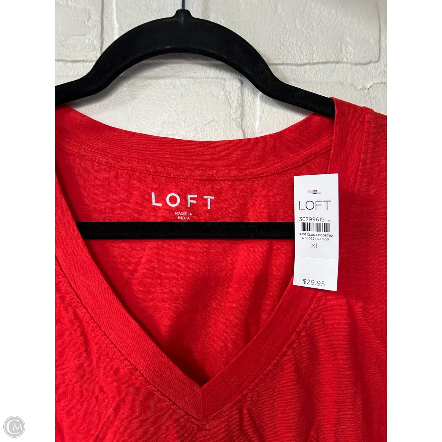 Top Short Sleeve Basic By Loft In Red, Size: Xl