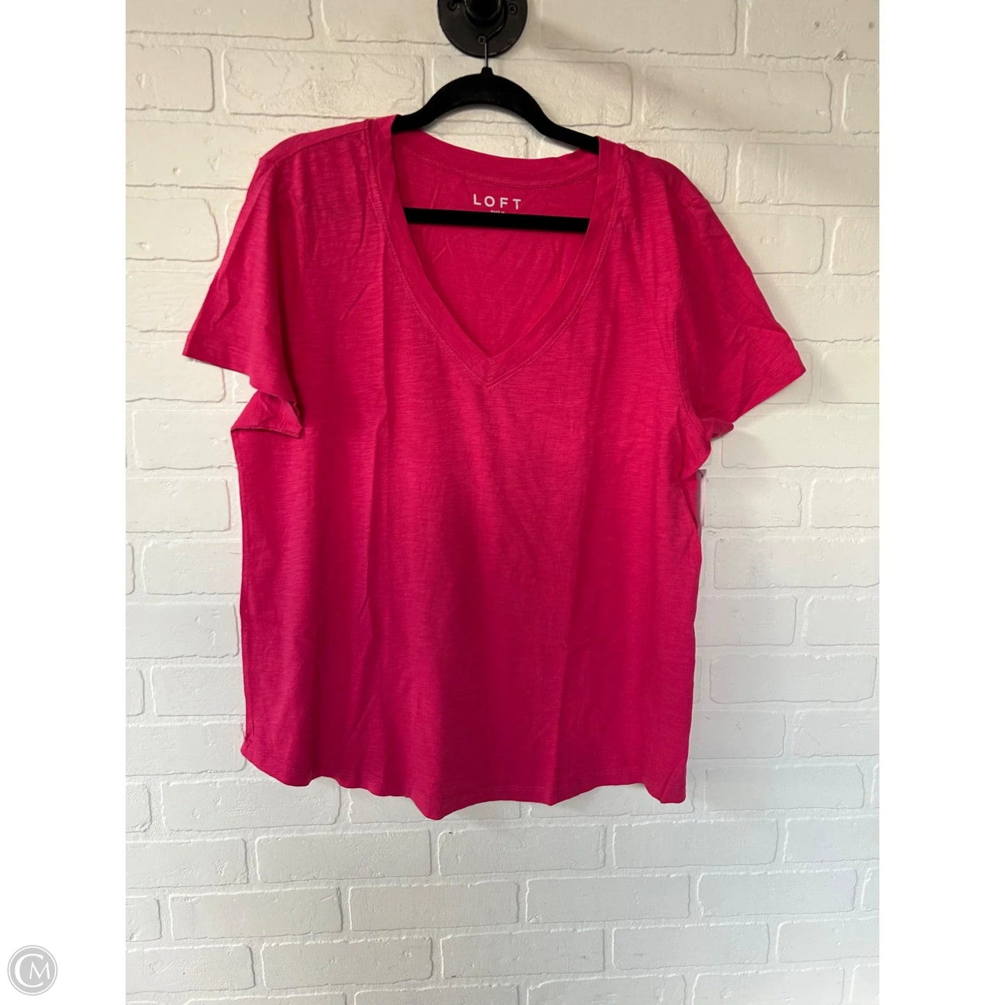 Top Short Sleeve Basic By Loft In Pink, Size: Xl