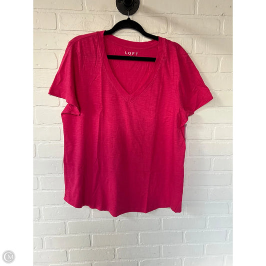 Top Short Sleeve Basic By Loft In Pink, Size: Xl