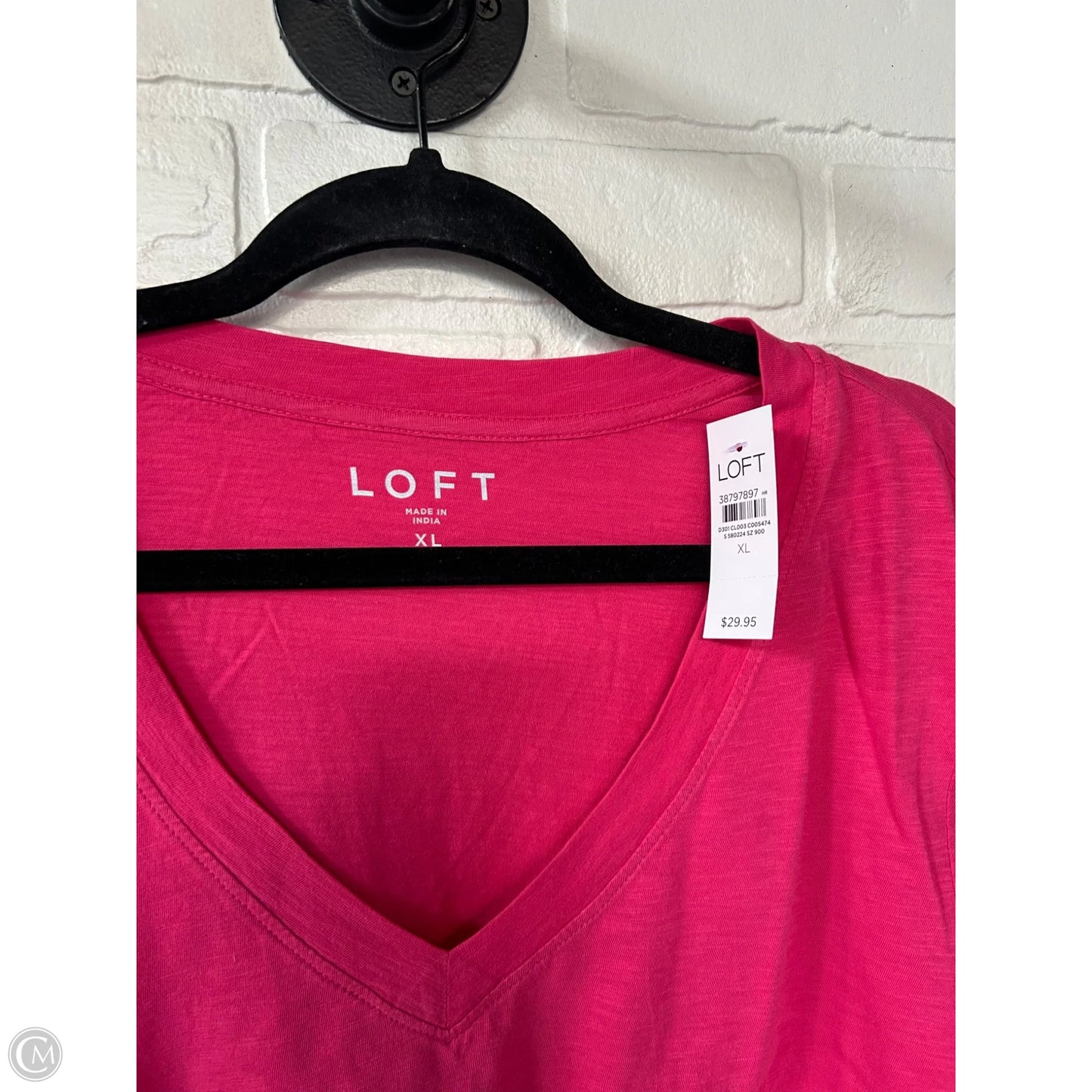 Top Short Sleeve Basic By Loft In Pink, Size: Xl