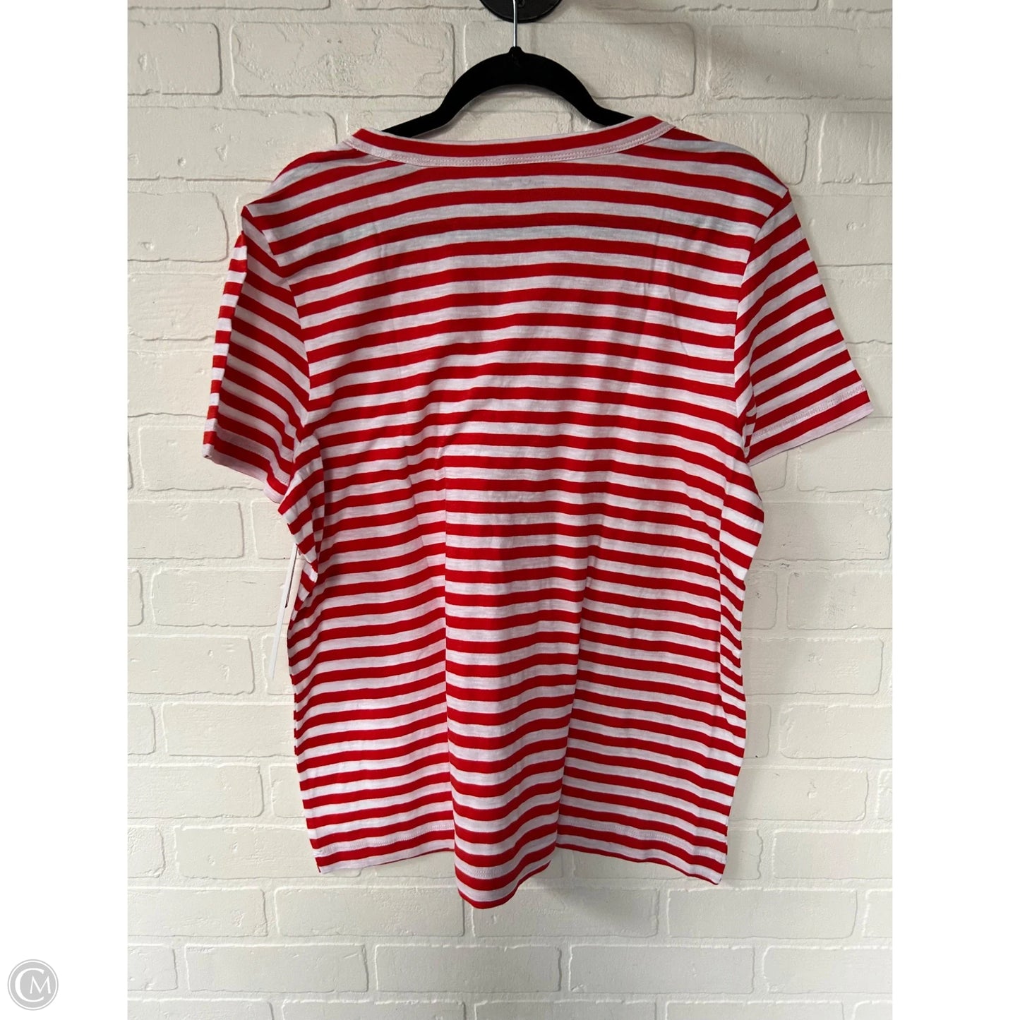Top Short Sleeve Basic By Loft In Red & White, Size: Xl