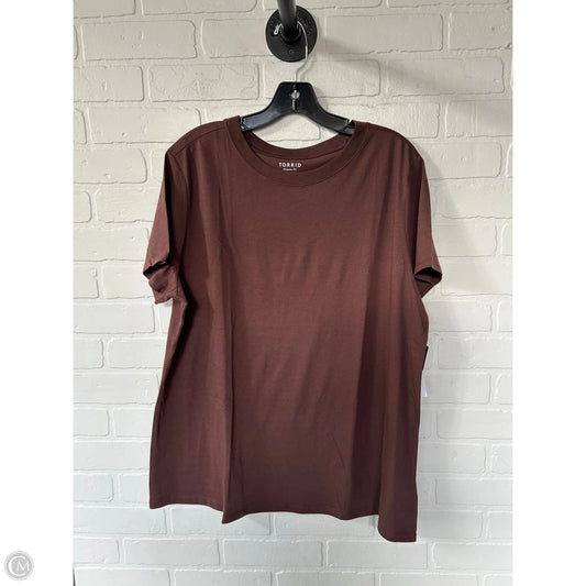 Top Short Sleeve Basic By Torrid In Brown, Size: 1x