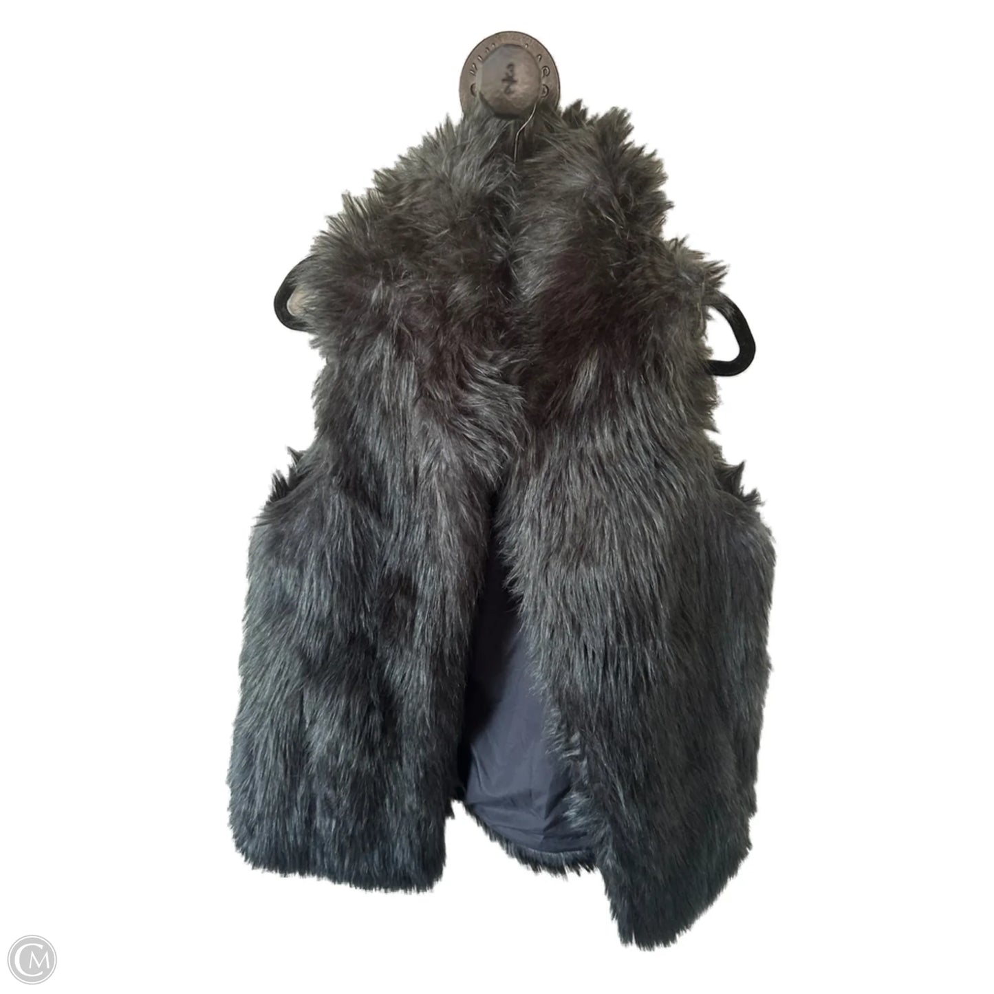Vest Faux Fur & Sherpa By Ann Taylor In Black, Size: M