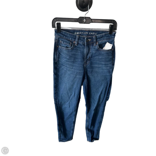 Jeans Straight By American Eagle In Blue Denim, Size: 0