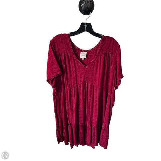 Dress Casual Short By Knox Rose In Red, Size: Xl