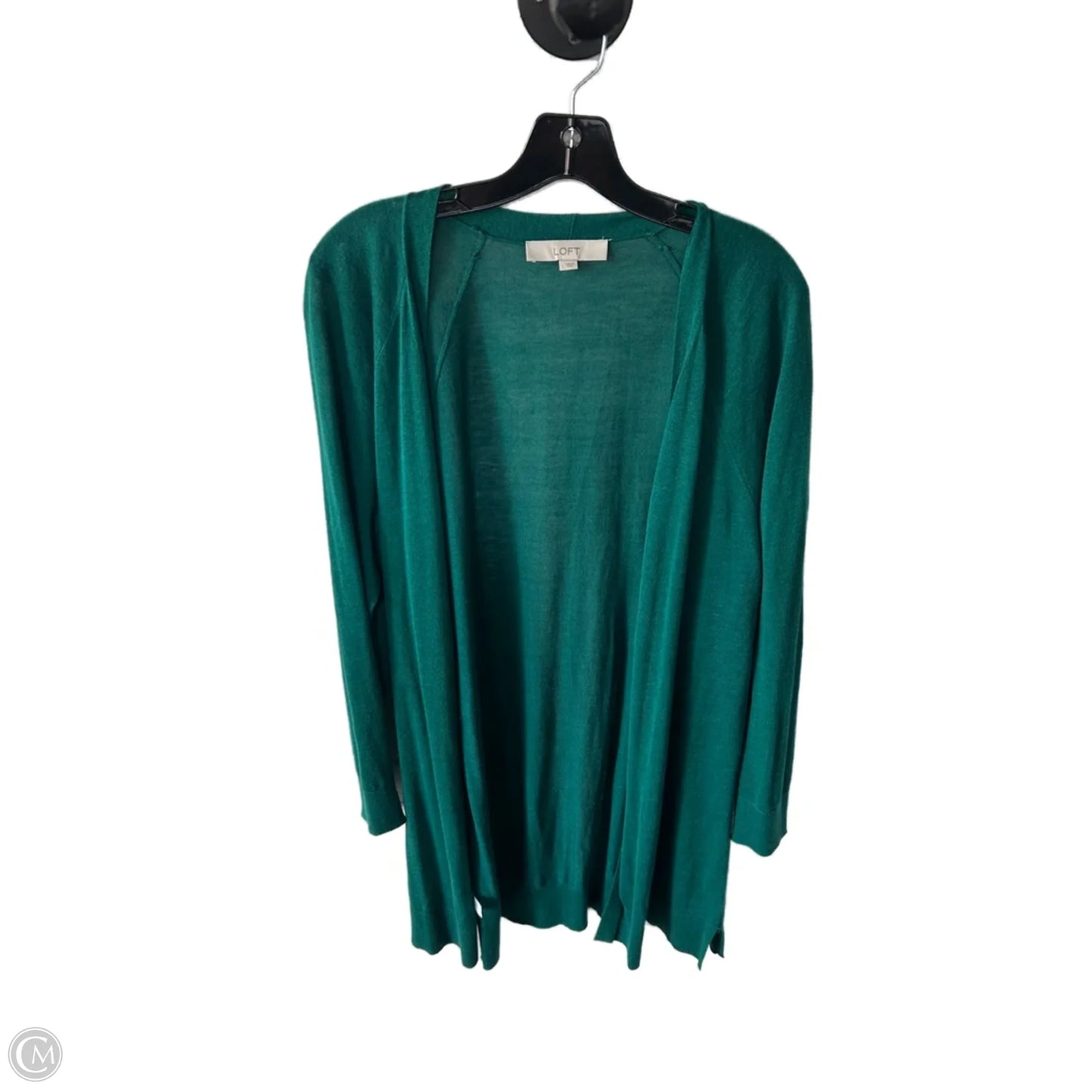 Sweater Cardigan By Loft In Green, Size: L