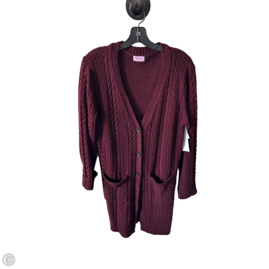 Sweater Cardigan By Pink Lily In Red, Size: Xl