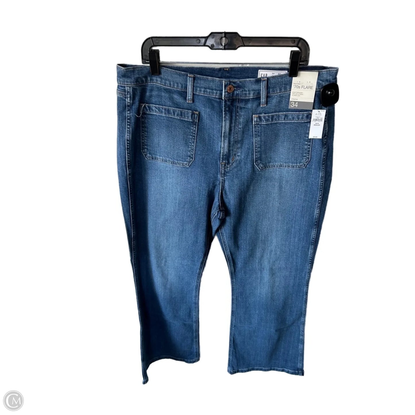 Jeans Flared By Gap In Blue Denim, Size: 18