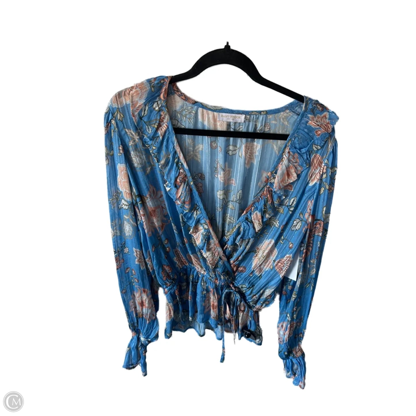 Top Long Sleeve By Ramy Brook In Blue & Orange, Size: M