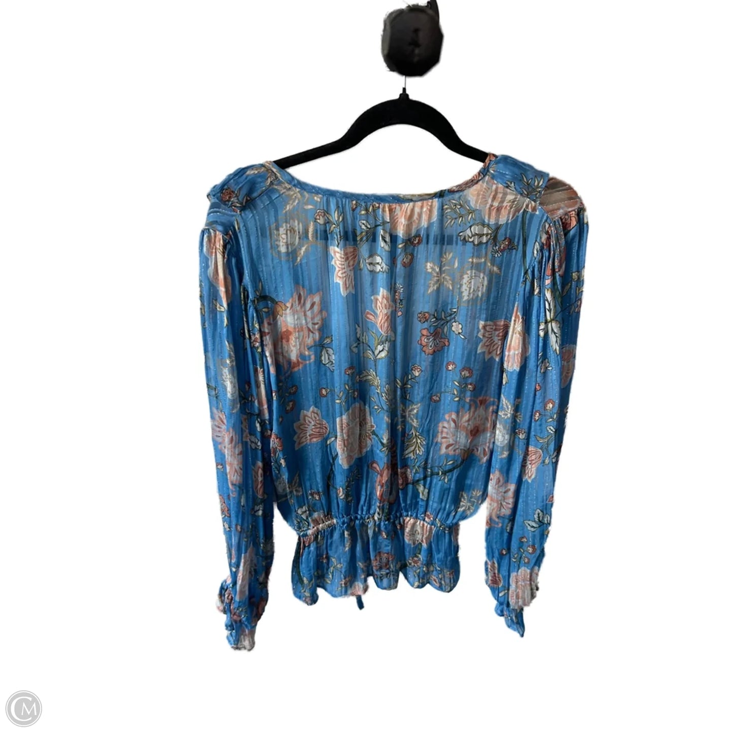 Top Long Sleeve By Ramy Brook In Blue & Orange, Size: M