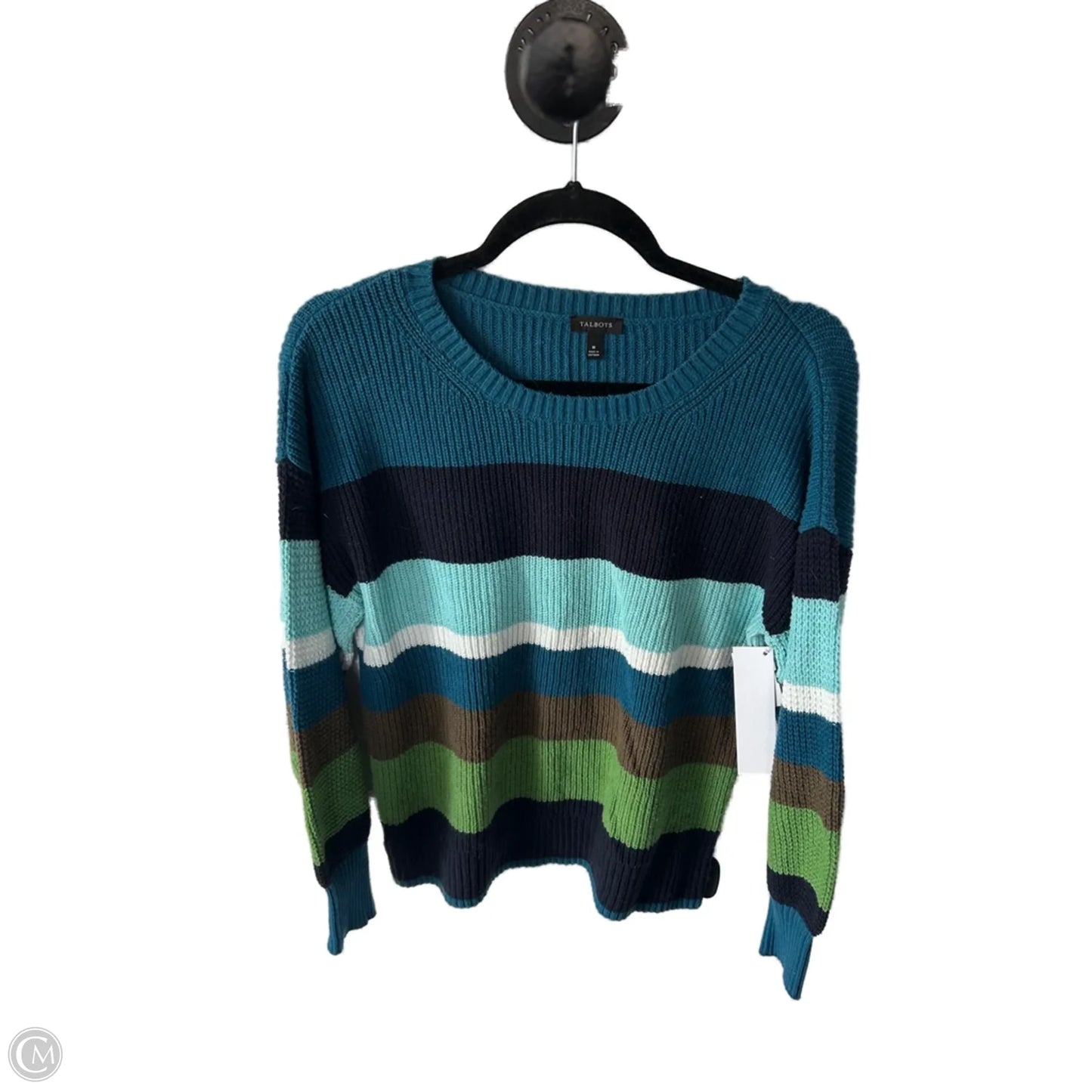 Sweater By Talbots In Blue & Green, Size: M