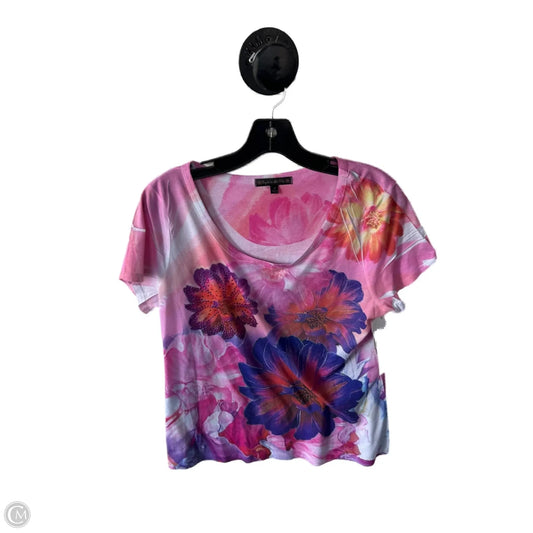 Top Short Sleeve By Suzie In The City In Pink & Purple, Size: M