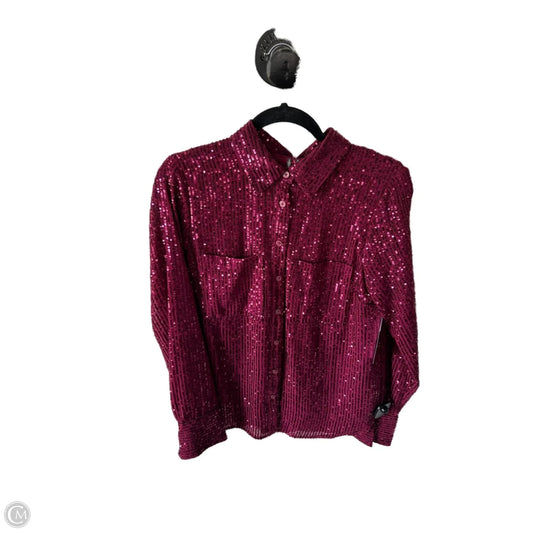 Top Long Sleeve By Anthropologie In Pink, Size: M