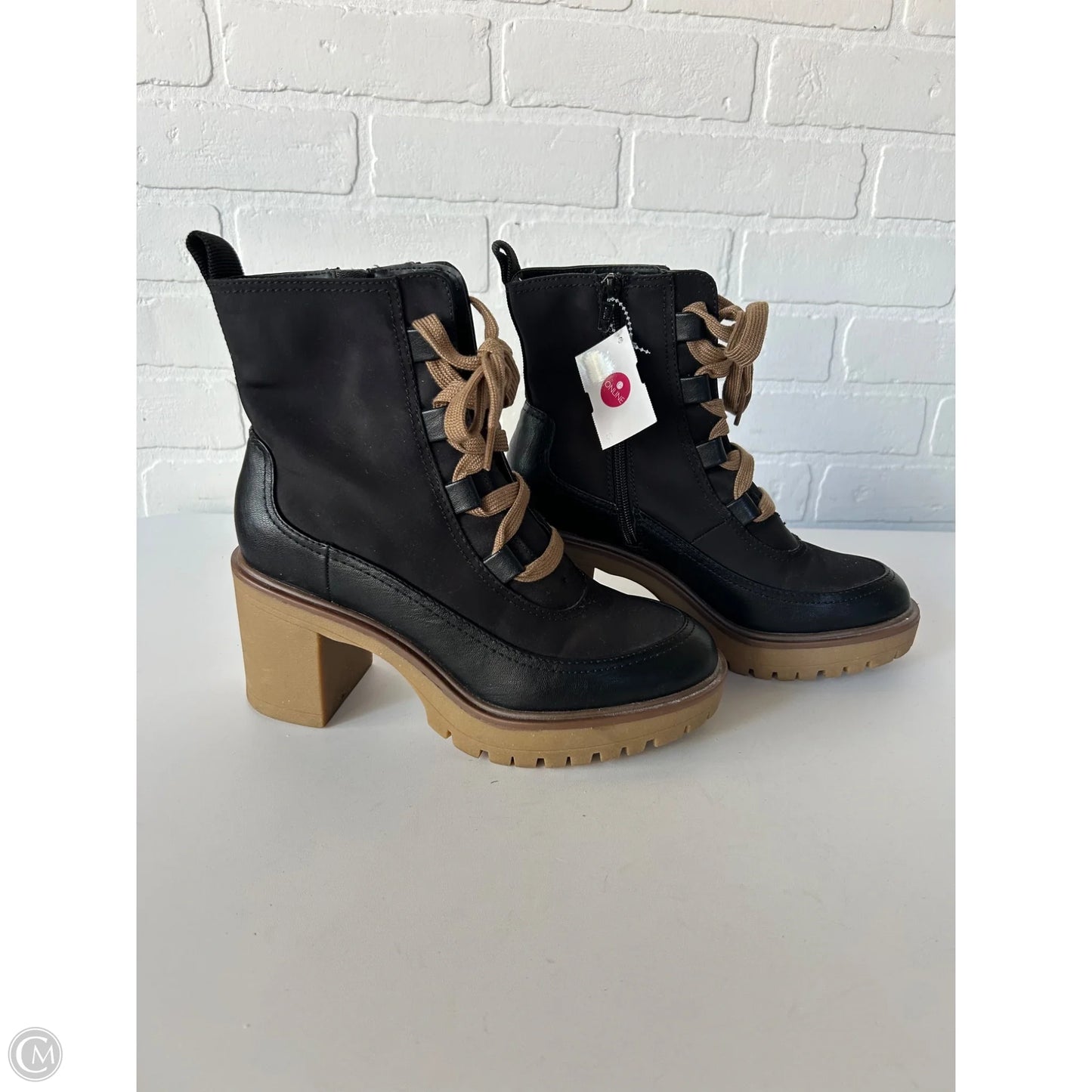 Boots Mid-calf Heels By Universal Thread In Black & Brown, Size: 8