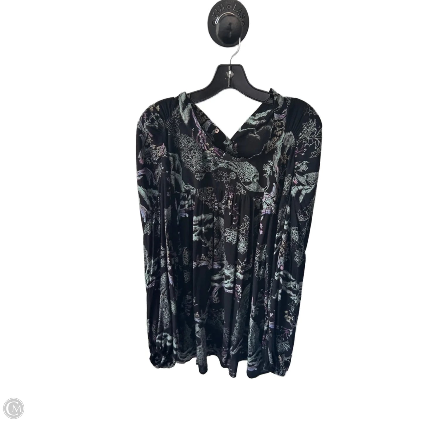 Top Long Sleeve By Free People In Black & Purple, Size: M