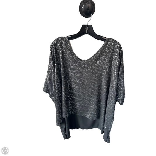 Top Short Sleeve By Clothes Mentor In Grey & Silver, Size: Osfm