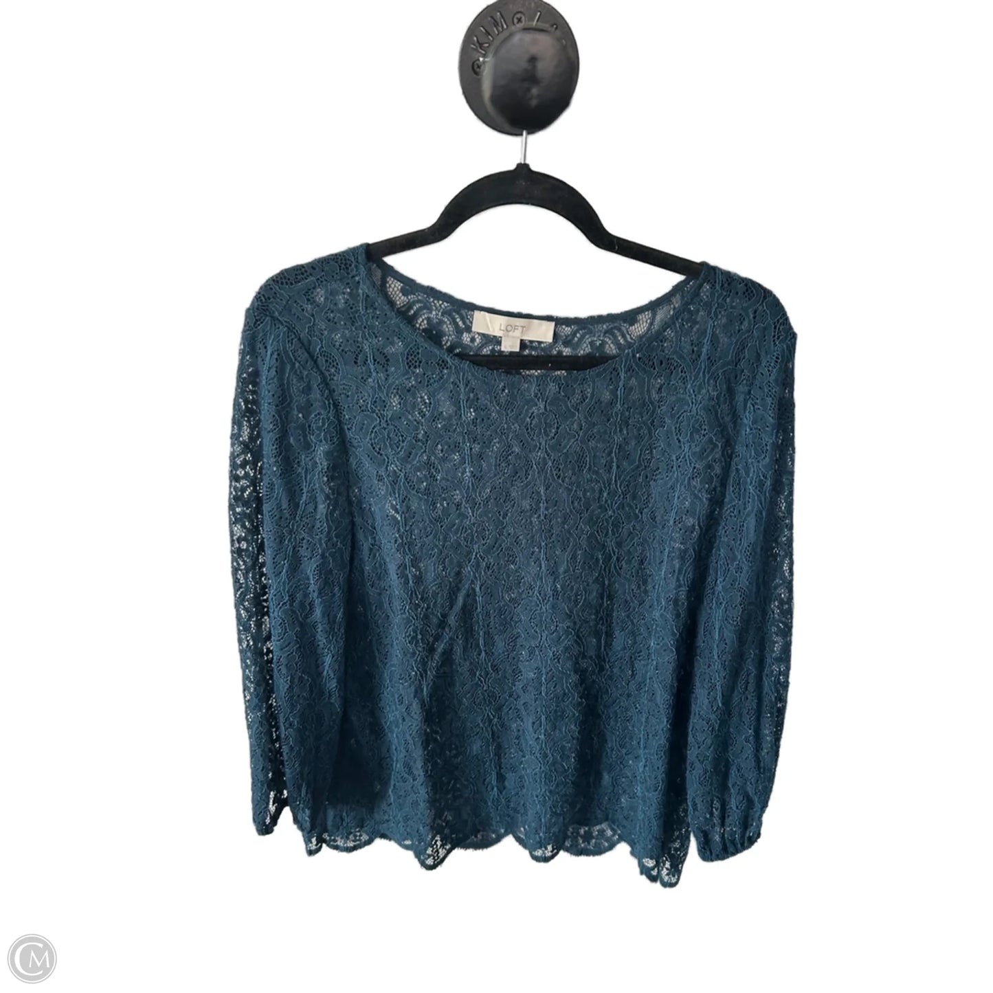 Top 3/4 Sleeve Basic By Loft In Blue, Size: L