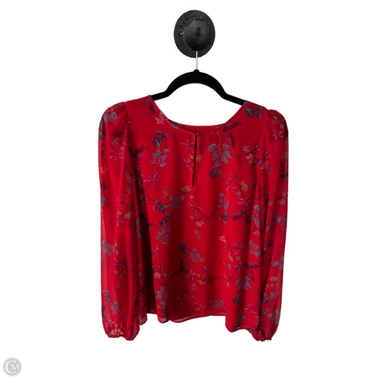 Top Long Sleeve By Banana Republic In Red, Size: L