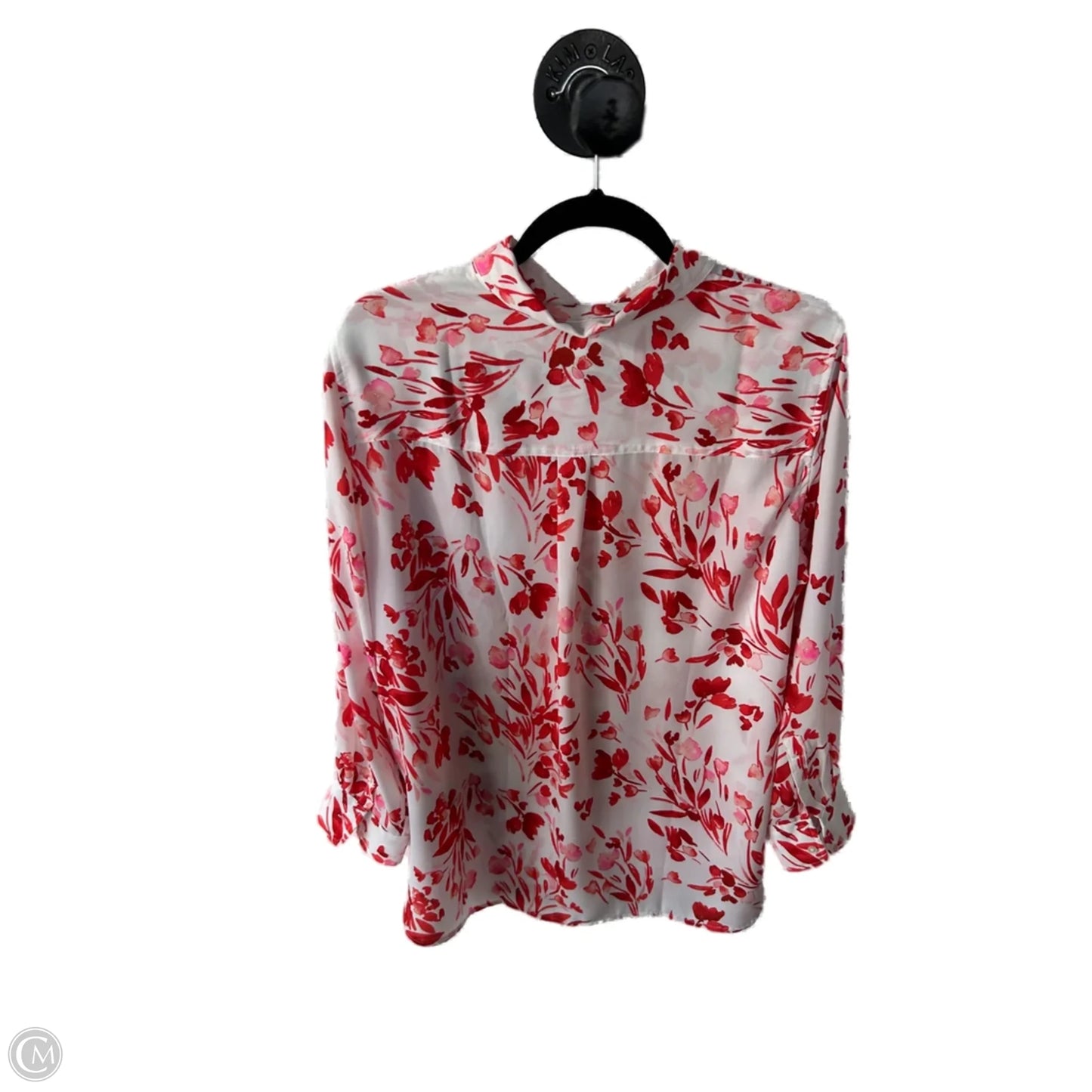 Top Long Sleeve By Banana Republic In Red & White, Size: L