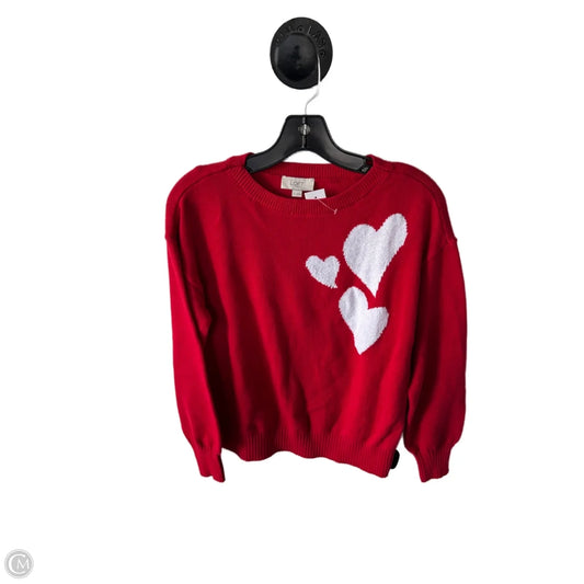 Sweater By Loft In Red & White, Size: S