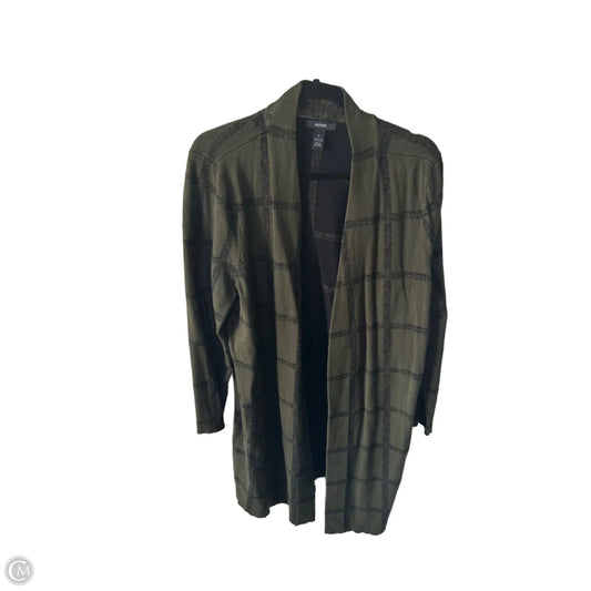 Sweater Cardigan By Alfani In Black & Green, Size: Xl