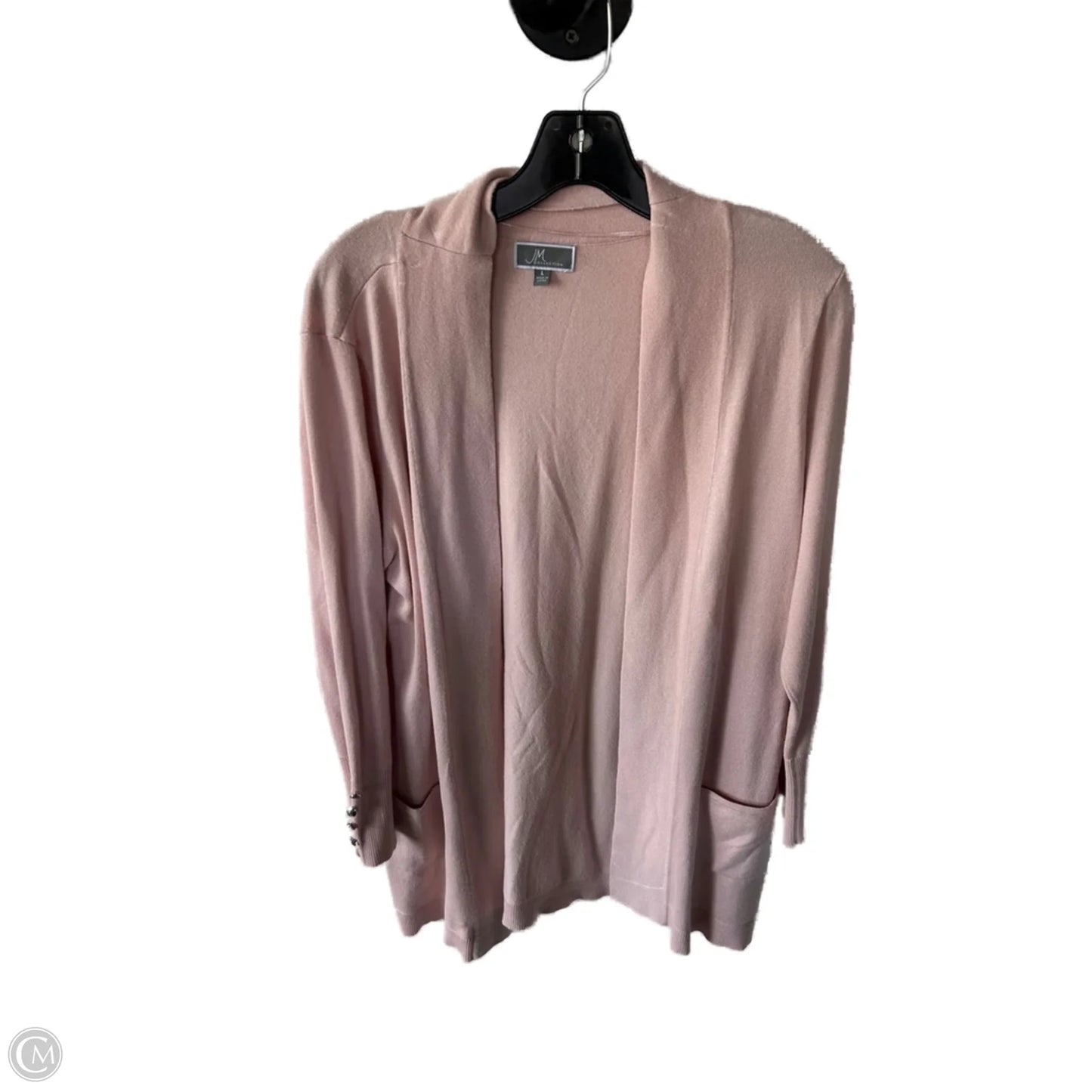 Sweater Cardigan By Jm Collections In Pink, Size: L