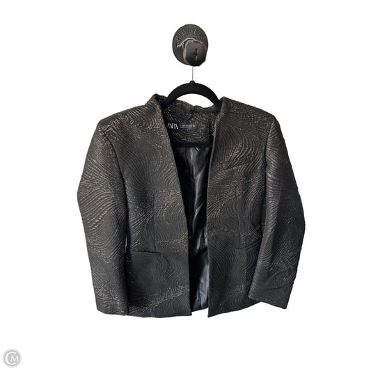 Blazer By Zara In Black & Gold, Size: M