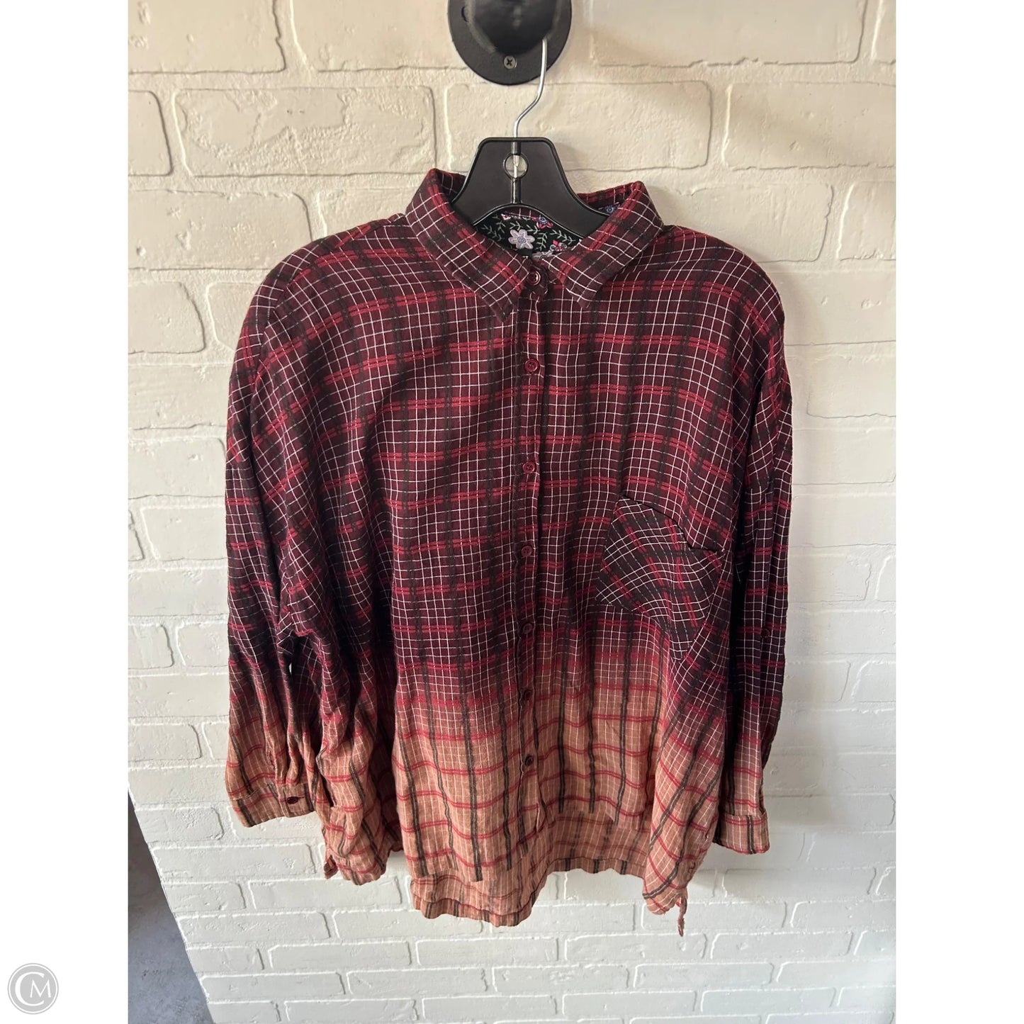 Top Long Sleeve By Clothes Mentor In Red, Size: L