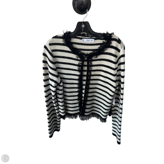 Sweater Cardigan By Mng In Black & Cream, Size: M